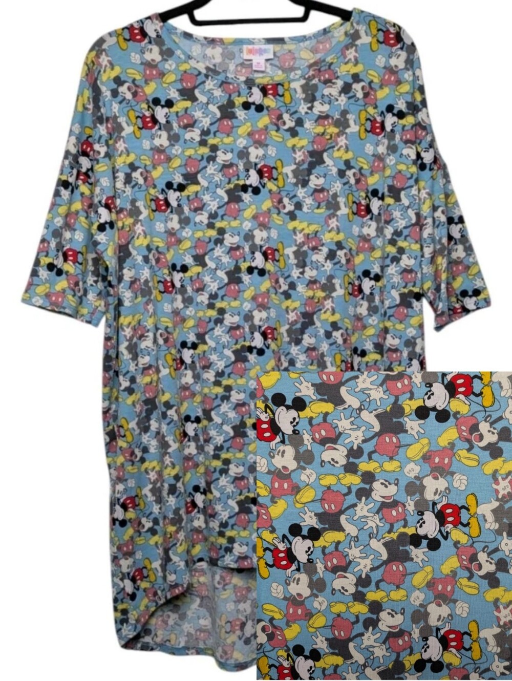 LuLaRoe Blue Multi Mickey Mouse Tunic